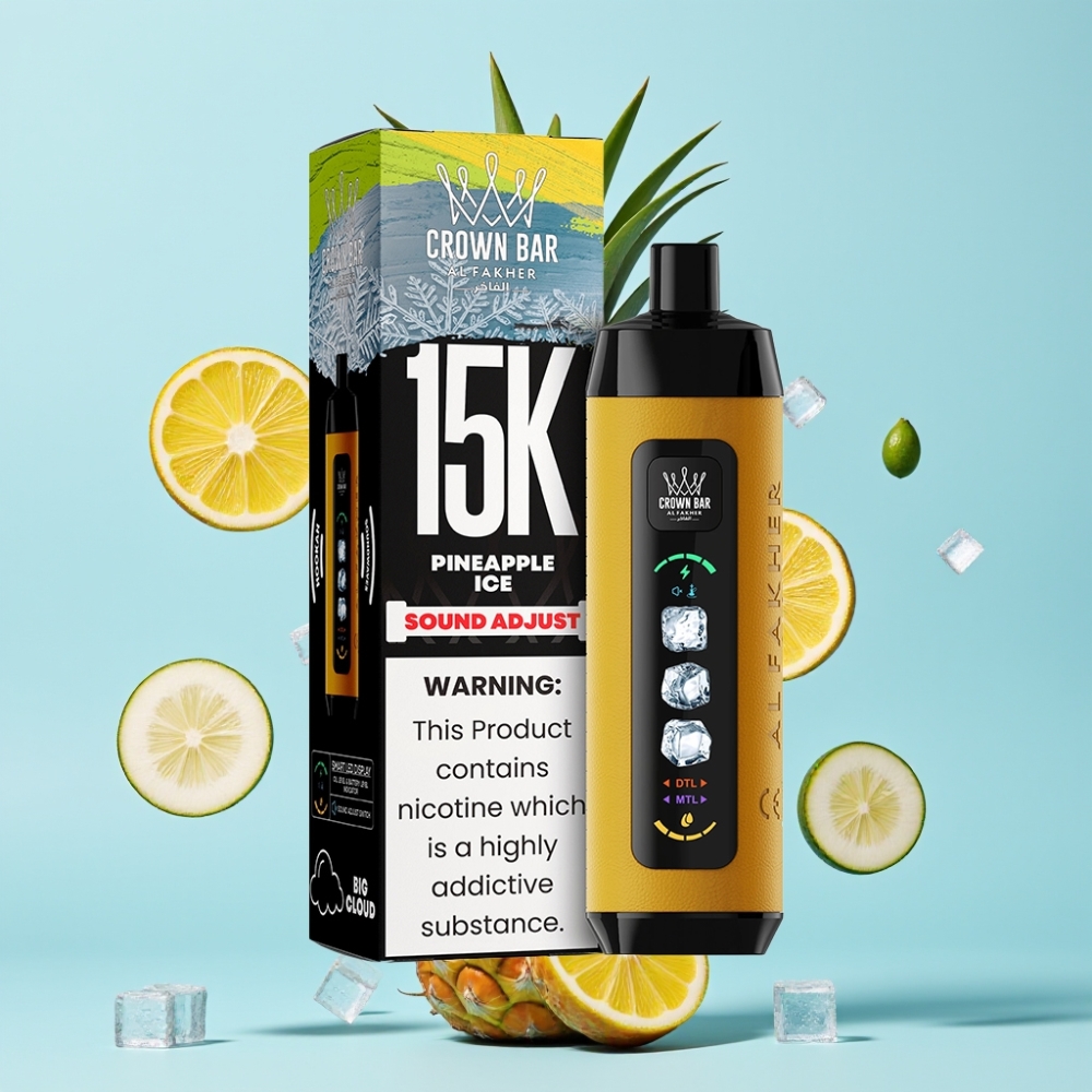 Al Fakher 15k Ice Adjust Clouds Disposable Ananas Led 15000 puševa 22ml