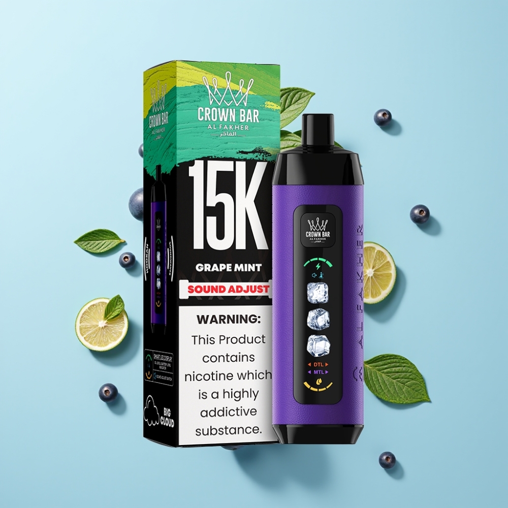 Al Fakher 15k Ice Adjust Clouds Disposable Device Grožđe Metvica 15000 pufova 22ml