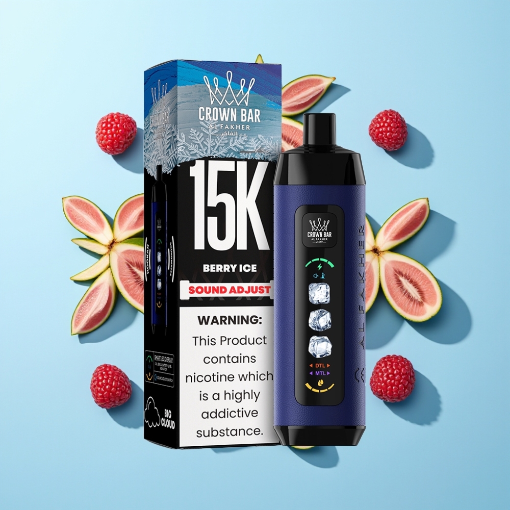 Al Fakher 15k Ice Adjust Clouds Disposable Jagoda Led 15000 pufova 22ml