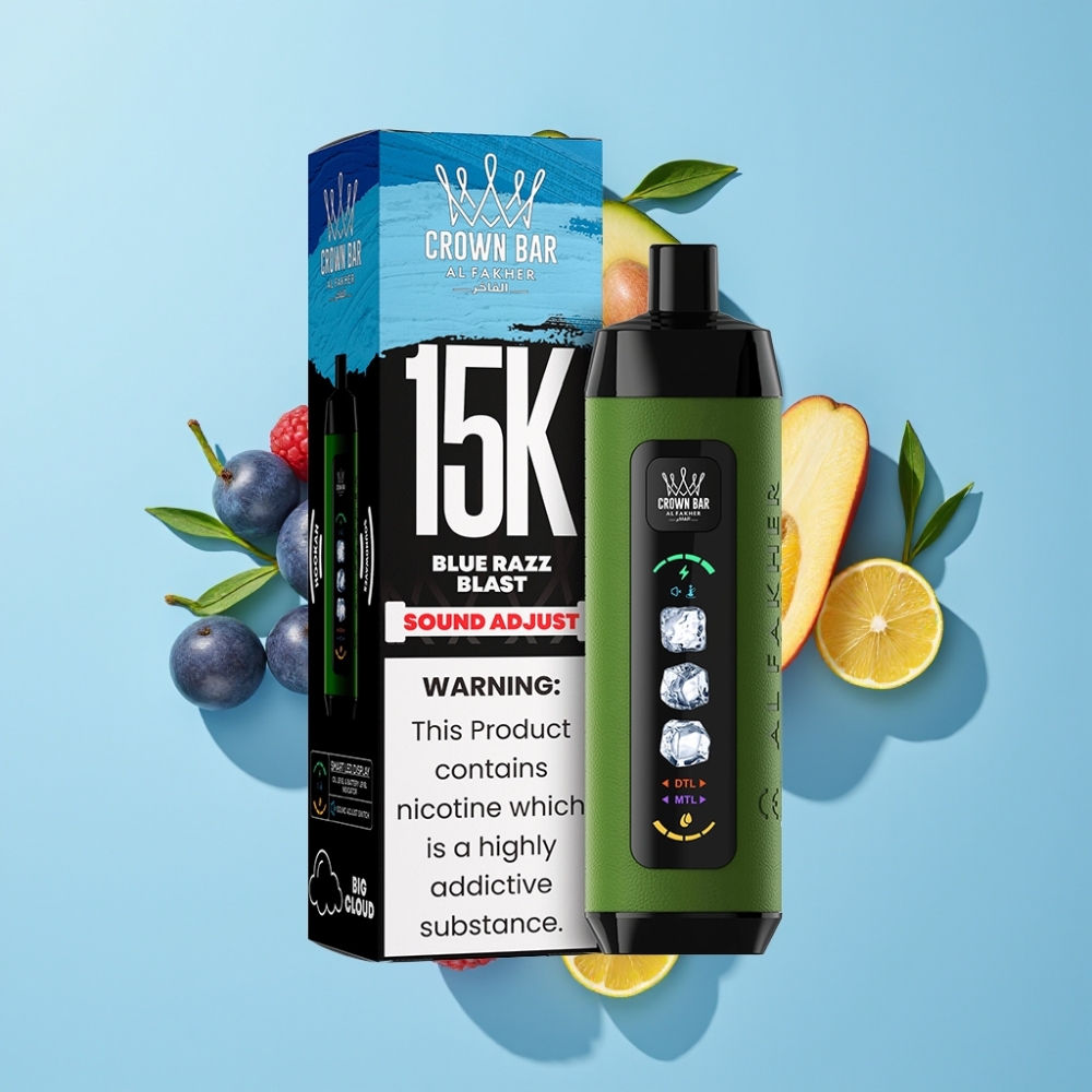Al Fakher 15k Ice Adjust Clouds Disposable Plavi Razz Eksplozija 15000 zasićenja 22ml