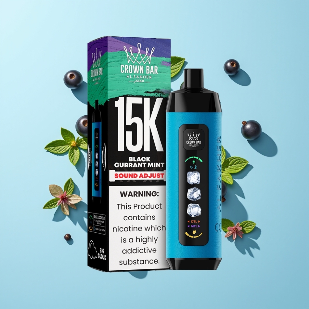 Al Fakher 15k Ice Adjust Clouds Jednokratni Uređaj Crni Ribizl & Menta 15000 zubova 22ml