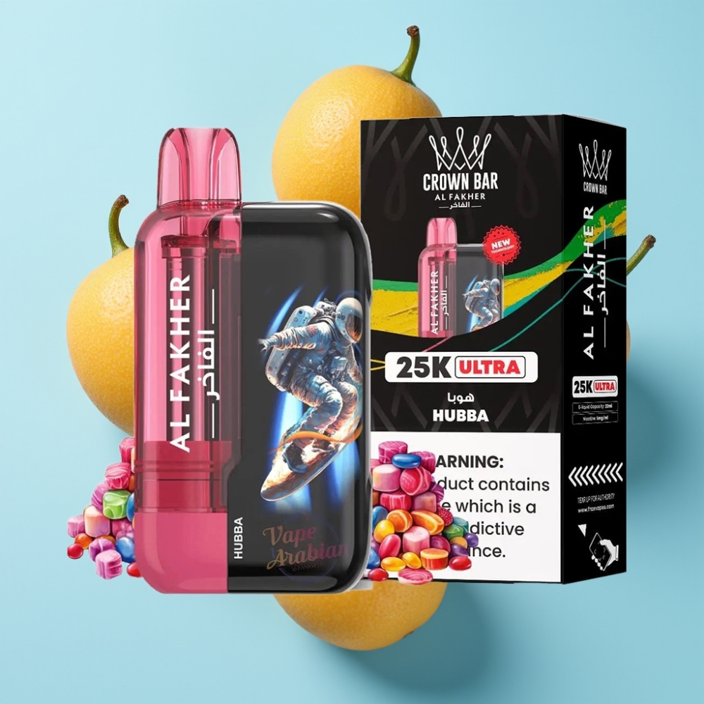 Al Fakher Crown Bar Ultra 25K Disposable Vape Hubba 22ml 50mg/ml
