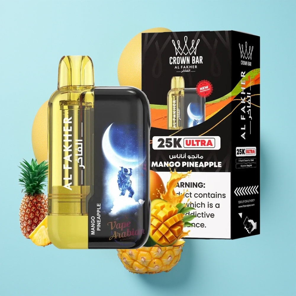 Al Fakher Crown Bar Ultra 25K Disposable Vape Mango Ananas 22ml 50mg/ml