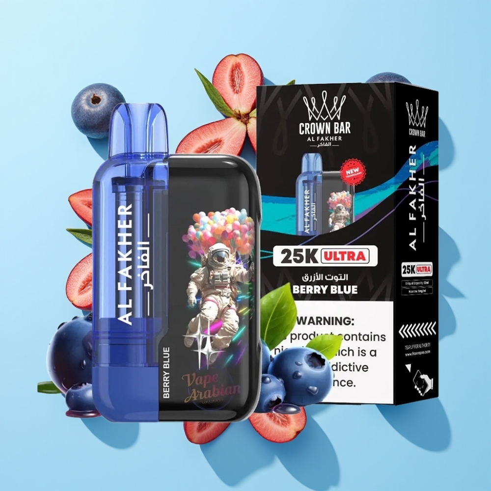 Al Fakher Crown Bar Ultra 25K Disposable Vape Plavi Bobice 22ml 50mg/ml
