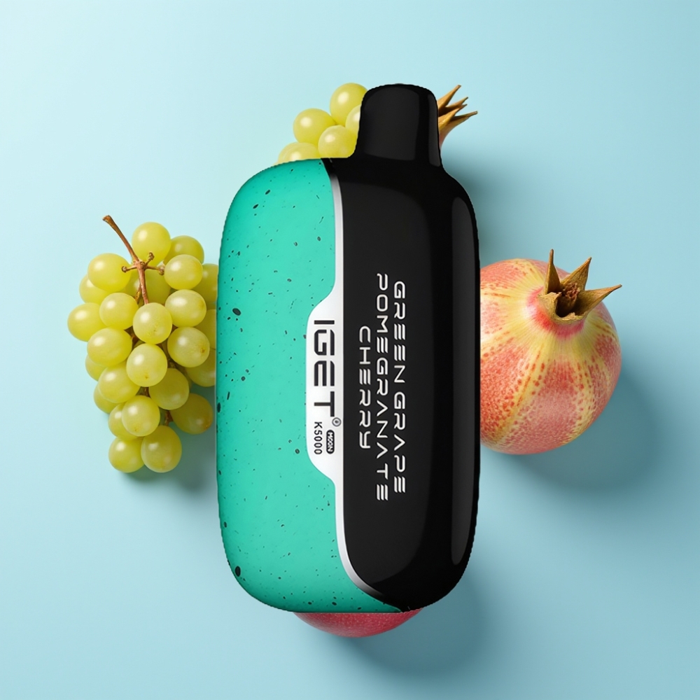 IGET Moon K5000 Puffs Disposable Vape Zeleno Grožđe Nar Šećurna Trešnja, 5000 Puffs, 81.5 g