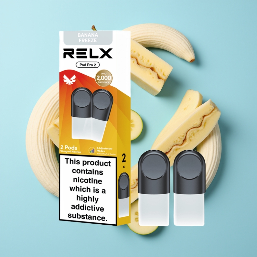 RELX Pod Pro 2 Banana Freeze 600 puševa 1.8% nikotina