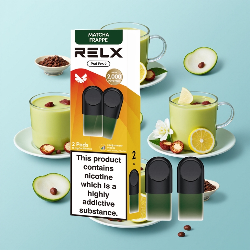 RELX Pod Pro 2 Čaj-Matcha Frappe 600 pufova 1,8% nikotina