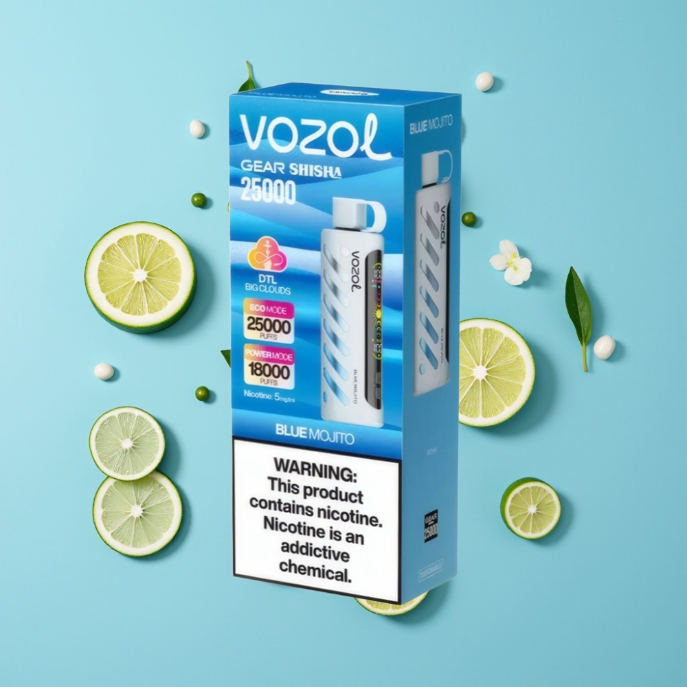 VOZOL Gear Shisha 25000 Puffs Plavi Mojito, Dual Mesh Dual Modes