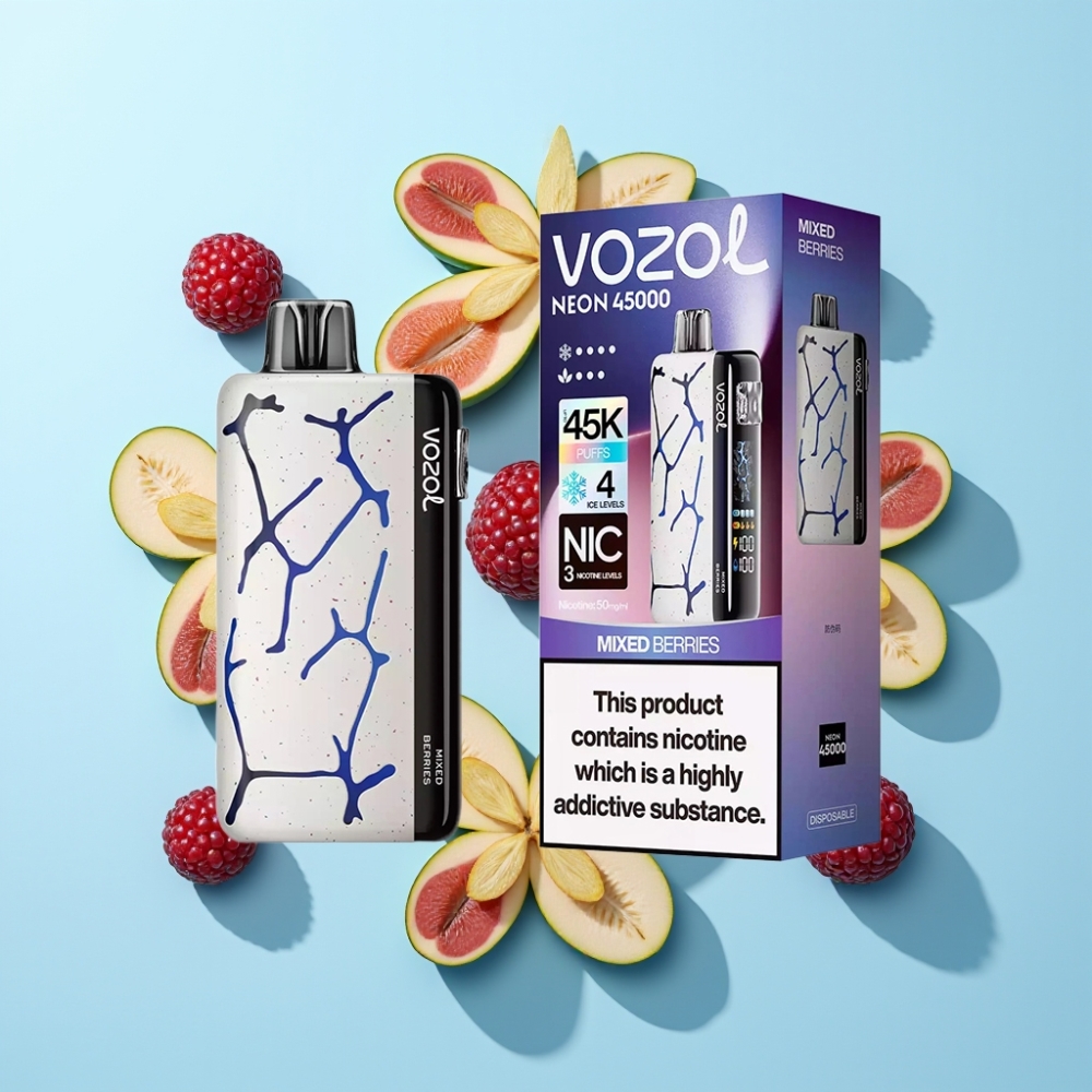 Vozol Neon 45K 45000 Puffova Disposable Vape Mješovite Bobice 20ml 800mAh