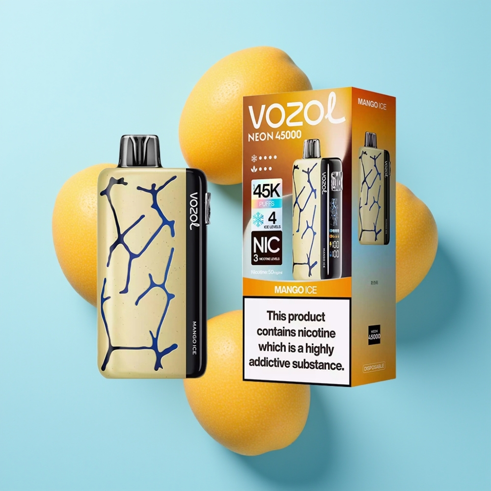 Vozol Neon 45K 45000 Puffs Disposable Vape Mango Ice 20ml 50mg