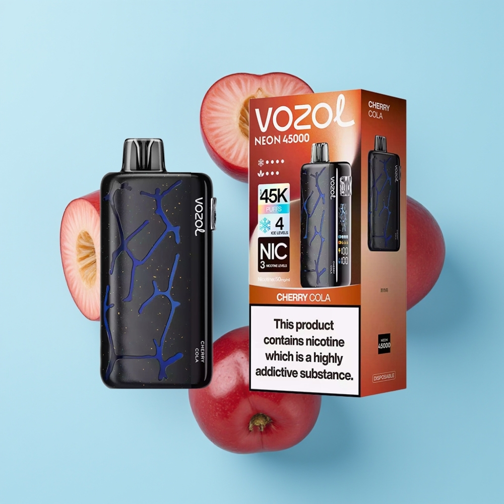 Vozol Neon 45K 45000 Puffs Disposable Vape Trešnja Kola 800mAh 20ml