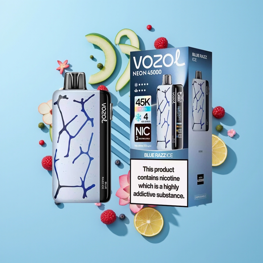 Vozol Neon 45K 45000 Pufova Disposable Vape Plavi Razz Ice 20ml