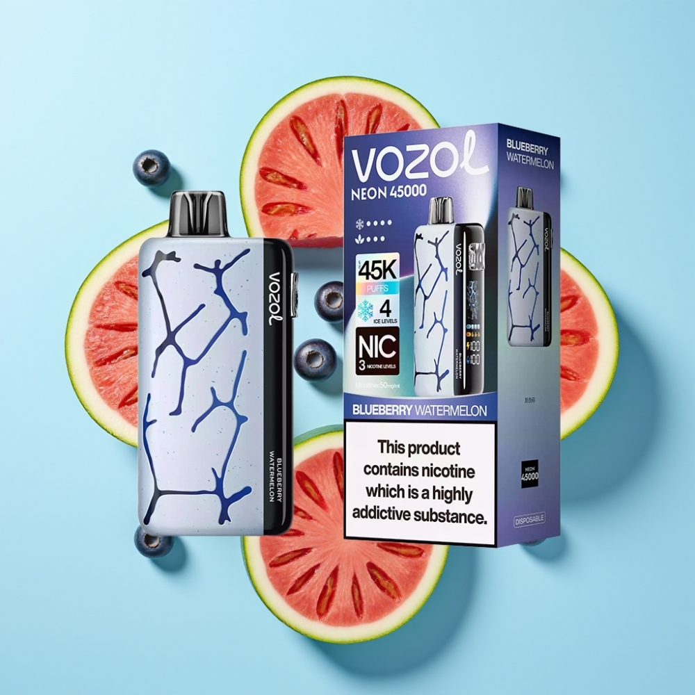 Vozol Neon 45k 45000 Puffova Disposable Vape Borovnica Lubenica s Mesh coil