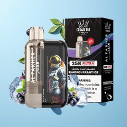 Al Fakher Crown Bar Ultra 25K Disposable Vape Crni Ribizl Led 300mAh